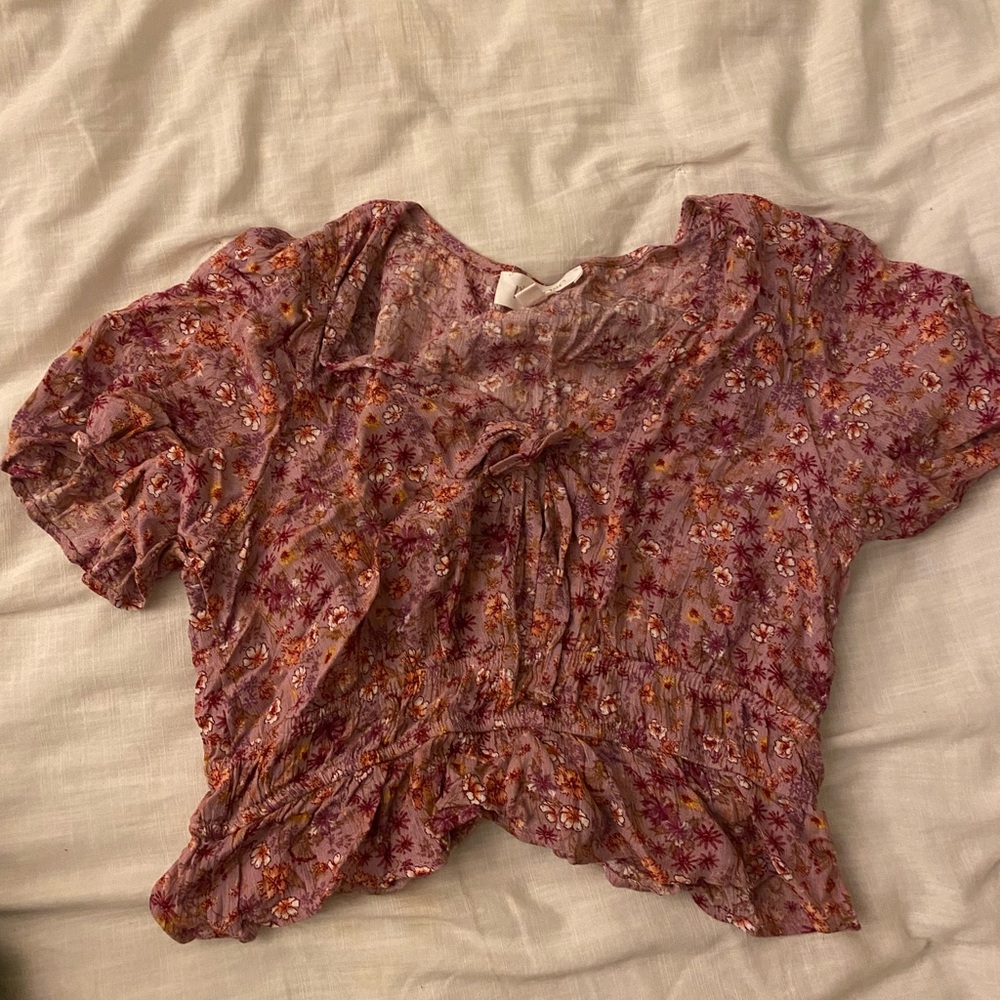 Pink Floral Crop Top